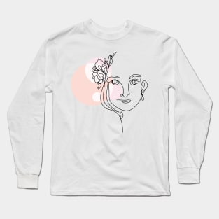 abstract lady, line art woman Long Sleeve T-Shirt